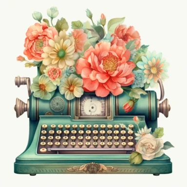 a watercolor enchanted old and used 1900 cash register profil view, enchanted collector's item surrounded by an arrangement of a number of dramatic extravagant saturated digital green 3D origami giant peonies, in the style of large-scale photography, lush detailing, watercolor style, pastel colors, playfully intricate, made of flowers, bloomcore, clipart, transparent png background