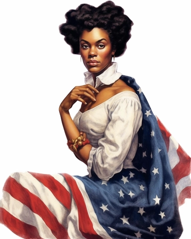 2020 version Norman Rockwell themed digital illustration, Beautiful executive, business woman png file, sublimation, conservative fashion Nova Model Black Woman Clipart, Large Handbag, African American Female,