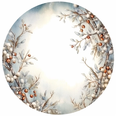 stunning christmas frame made of snowy branches , beautiful Christmas clipart, soft faded colors, beautiful watercolor art by Marjolein Bastin, Thomas Kinkade, Carl Larsson, Norman Rockwell, Susan Wheeler