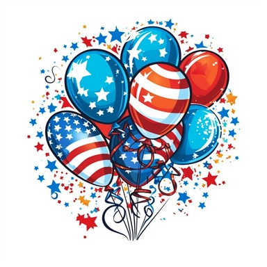 4th of july celebration ,Clipart style,, vector illustration, White Background