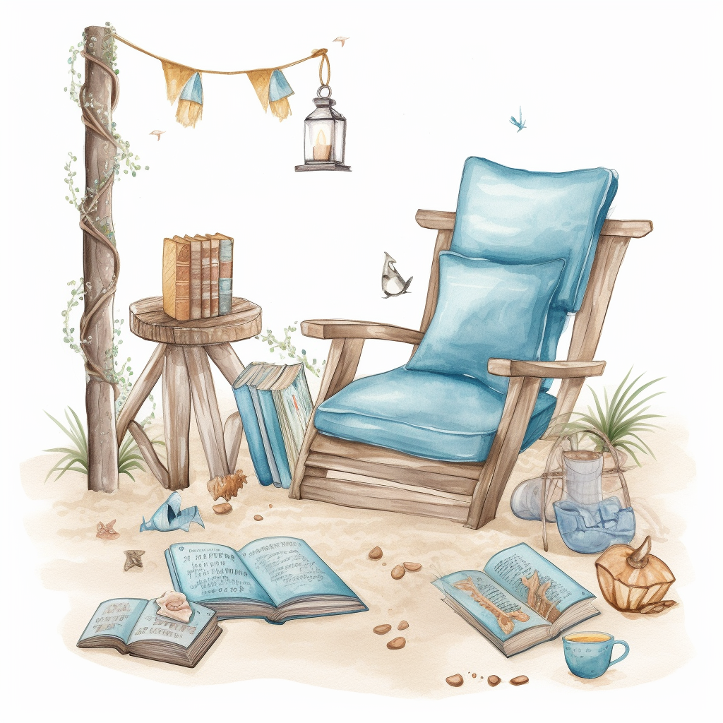 beach reading cliparts