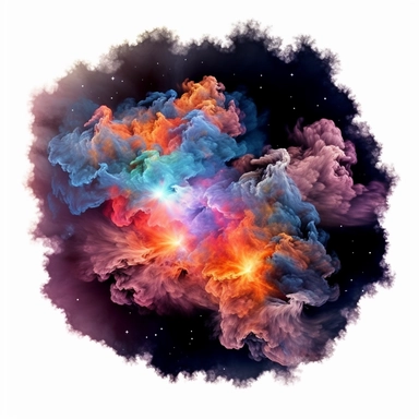 Clipart, A stunning nebula with vibrant colors and swirling gas clouds, hyperrealistic, hyper high definition