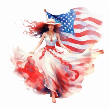 july 4 US,indepedance day,pastel,clipart,white background