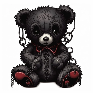 cute gothic teddy bear clip art