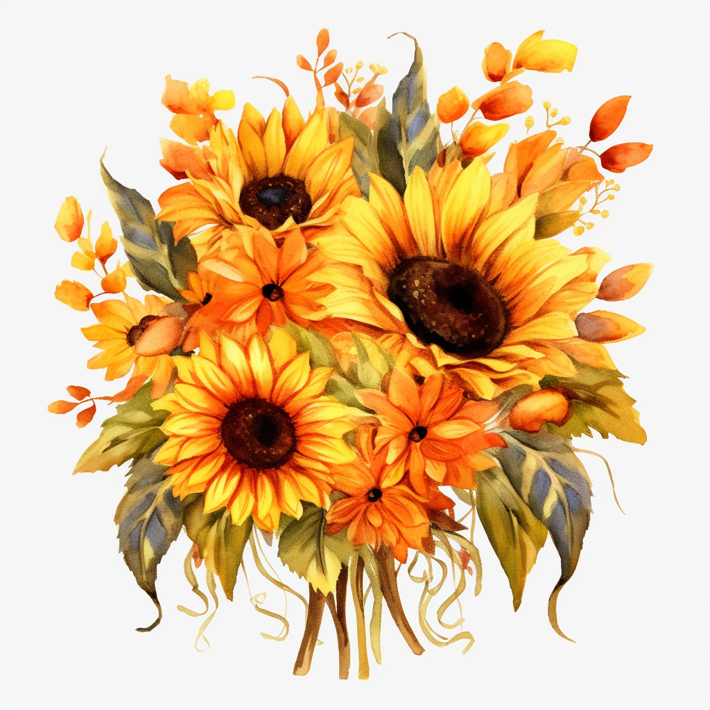 fall sunflower cliparts