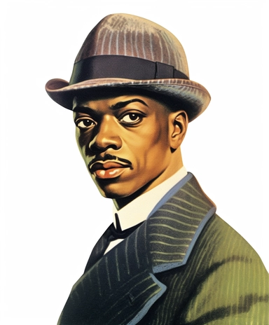 Vintage 1920 Portrait of a black Gentelman in a watch cap Hat Illustration , Chromolithograph, Die Cut, 1920s Illustration, Vintage, Chromolithograph, Colorful, Antique, Ephemera, Clipart, 8k, Isolated on white