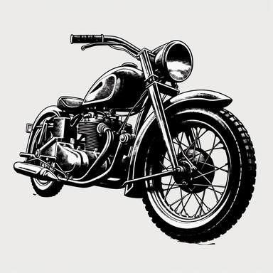 Motorcycles car clip art, black and white, very simple, logo design, clip art