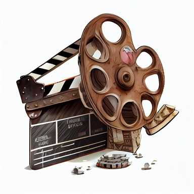 extremely detailed movie clap, clipart, white background