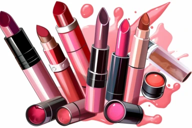 lipstick and lip gloss tube clipart spaced out