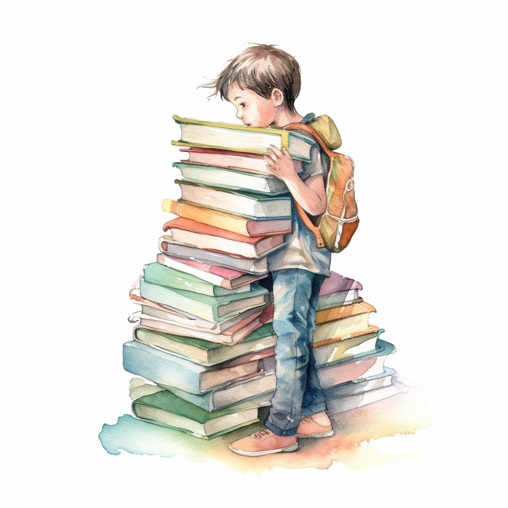 child reading a book clipart