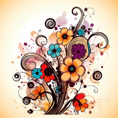 abstract flowers clip art