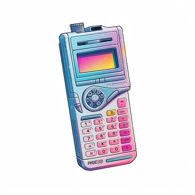 Beautiful Retro 80s pastel color mobile phone sublimation clipart, hyper realistic, intricate detail, illustration style, high solution, on the white background, white background for removing background - - no text shadow font watermark