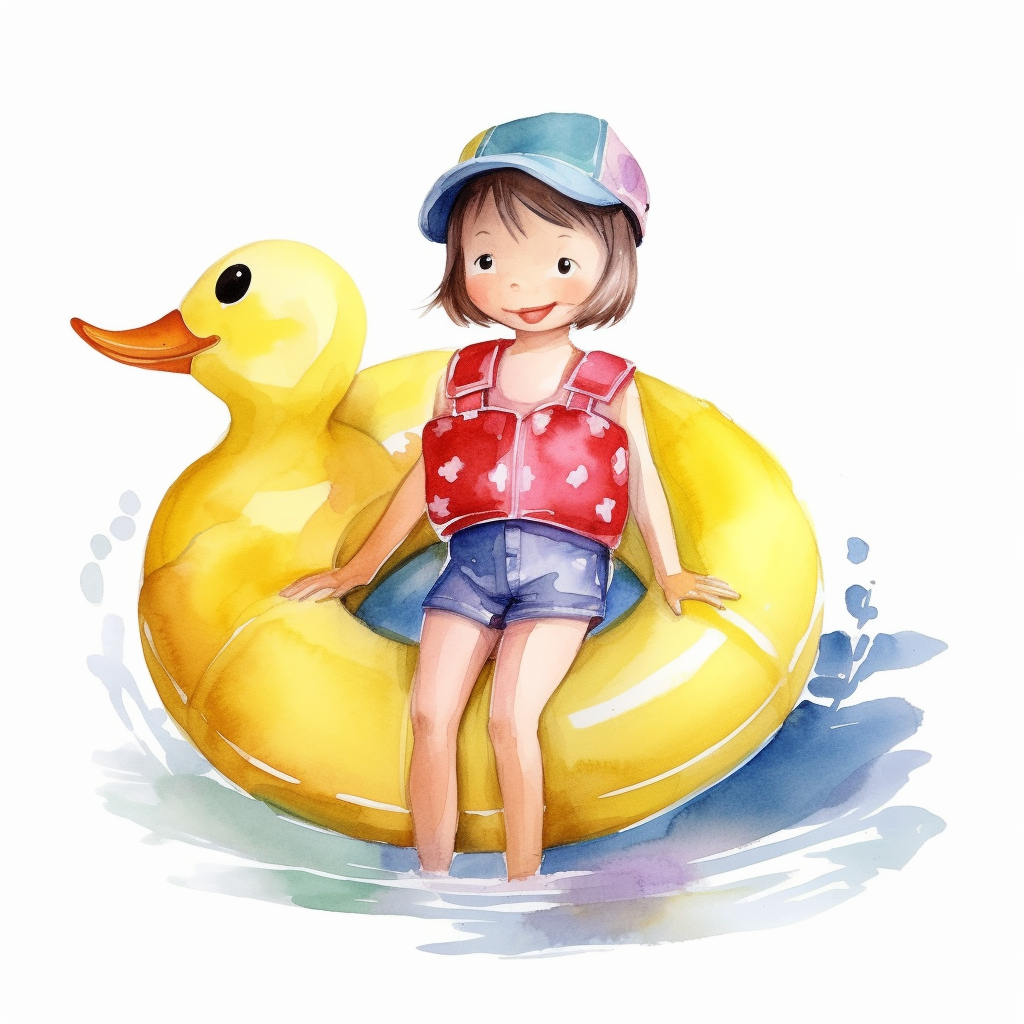 kids swimming clipart