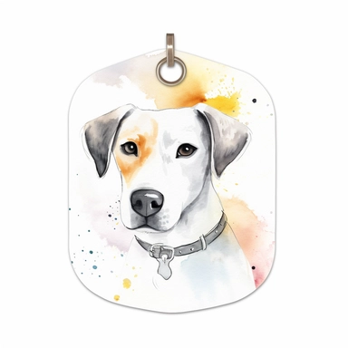 Watercolor dog tag clipart, white isolated background, space out, hd