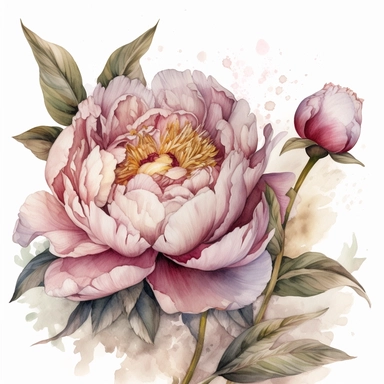 a bouquet with a few peonies clipart with white background, unimaginable beauty,white with little pink details in the centre of the bloom,An illustration clipart painted by ann buccarelli, watercolour, combo pale colours, insanely detailed, on white background, amazing colour combo, with detailed watercolor bloom, white/ pink/ green, bec winnel, intricately textured, close up, walter Langley, lucy grossmith, heavy impasto technique, detailed shading, atmospheric watercolours, on white background