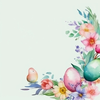 Watercolor easter corner border frame Clipart, easter, Minimalist Flowers Watercolor, Separated design, 8k