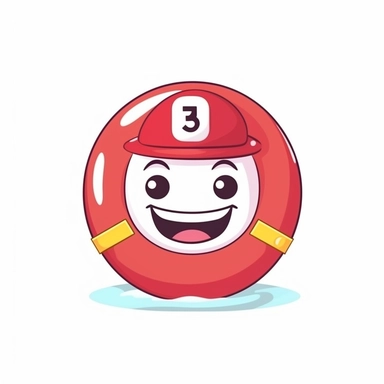 happy cute Lifeguard face, cartoon, clipart, mascot, isolated on white background