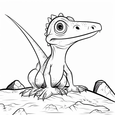 prehistoric pterodactyl without legs coloring pages | prehistoric pterodactyl without legs coloring pages free | baby pterodactyl without legs printable coloring clipart, in the style black and white, simplistic cartoon, uhd image, whimsical comic strip, dotted, minimalist background