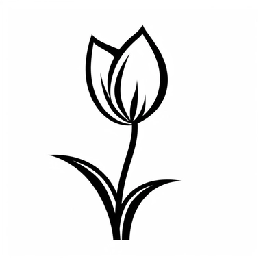 minimalist tulip clipart by using simple, clean lines to outline the shape of a tulip. isolated on white background, different sizes and proportions to achieve a desired look. Consider adding a slight curve to the stem for a more organic feel.
