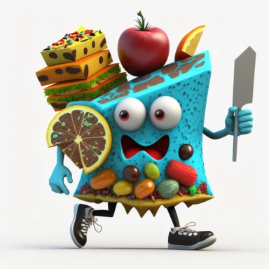 nutrition god as mascot as a food 3D clipart, 4K,in various types of foods with transparent background, insane detail