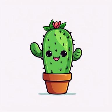 Animation Cactus plant clipart, single design, 8k