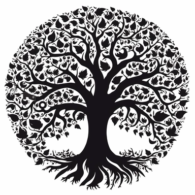 cut out tree of life in a heart clipart