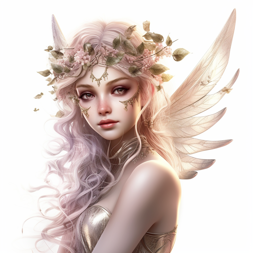 Majestic Fairy with a statuesque figure, highly detailed face, and a ...