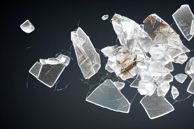 Broken glass shatter explosion, vector sharp ice fragments on transparent background, 3D splinters. Danger flying crystal piece, destroy windshield smithereens concept. Broken glass realistic clipart .highly detailed, realistic, photo realistic, octane render, 4K, 8K, UHD, hyper detailed