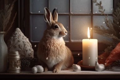Cozy winter holiday clipart featuring a holy animal for Christmas. , .highly detailed, + cinematic shot + photo taken by sony + incredibly detailed, sharpen details + highly realistic + professional photography lighting + lightroom + behance photography unsplash