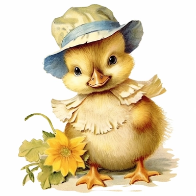 beatrix potter style clipart happy duckling