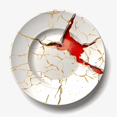 plate broken, clipart, no background