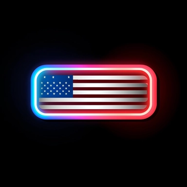 Futuristic log for User Interface vector Icon for school and education. American flag inspired with neon colors. red white and blue colors, Parotic Vibe. Warm. So real. 4k, vectctor. Hyper-Realistic. Simple. black back ground. red white and blue stroke, silhouette, clip art , in the style of Paul Rand, with colors like the American flag,4k, Realistic, strong, free, brave, vector, black-background,/ –ar 3:2 –v 5 –s 1000 –q 2
