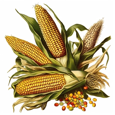 vintage corn, clipart, non-overlapping,