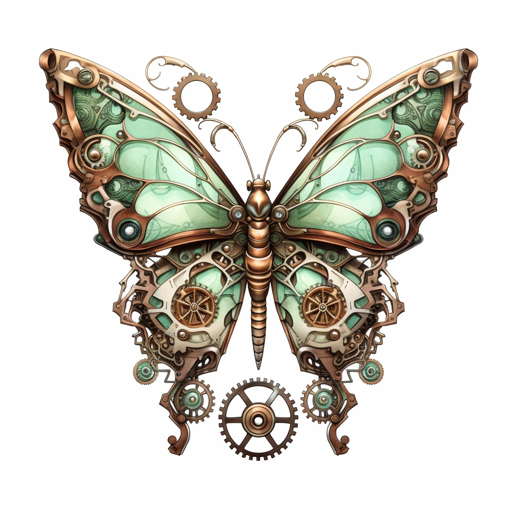 green butterfly clipart