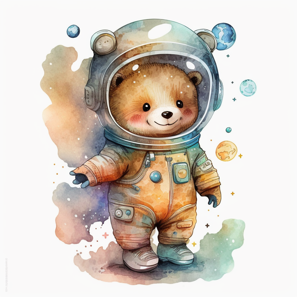 astronaut bear cliparts