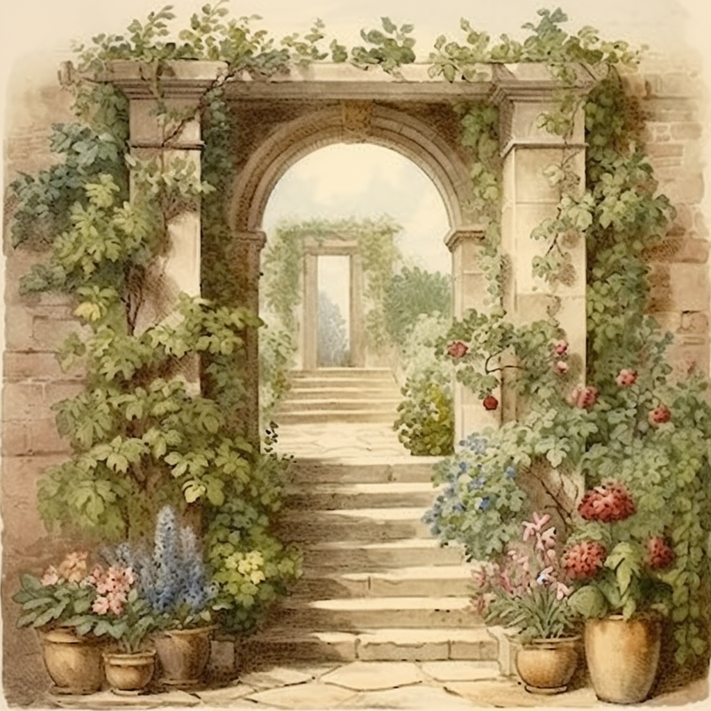 antique garden cliparts