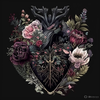 <https://s.mj.run/9tV4APT6Ydk> dolce & gabbana illustration clipart of gothic black diamonds gothic anatomy heart with flowers, pink color palette, white background,