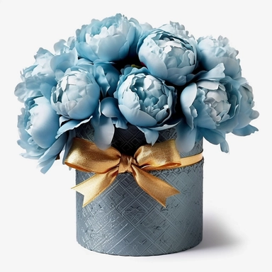 Watercolour realistic pastel blue peonies in flower bouquet box with delicate ribbon bow wrapped around it intricately realistically detailed pastel blue peonies, PNG image,transparent background ,ultra highly detailed, 18k, sharp focus, bright photo with vibrant colours, digitally enhanced,photographic, enhanced graphics, png format, straight, sharp focus, bright lighting, intricate detailed png image ,high definition,300dpi,graphic clipart,computer graphics