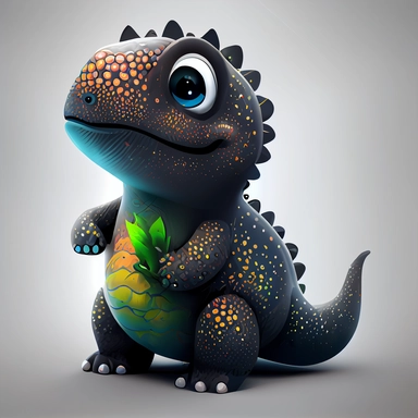 baby black fat dinosaurus with a fat belly, big sparkling eyes (complete shape, not cut), on a white background, hand draw Illustration clipart, 4K, extremely detailed, detail to every pixel