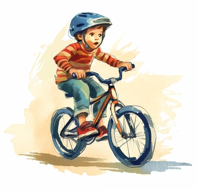 little boy whizzing on his bike stock image of clipart and images, in the style of color gradients, #vfxfriday, dark blue and maroon, bob clampett, saurabh jethani, relatable personality, yellow and navy