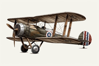 Bristol Type 22, WW1 fighter plane, flying, Clipart, PNG Clipart, Illustration clipart, 4K, extremely detailed