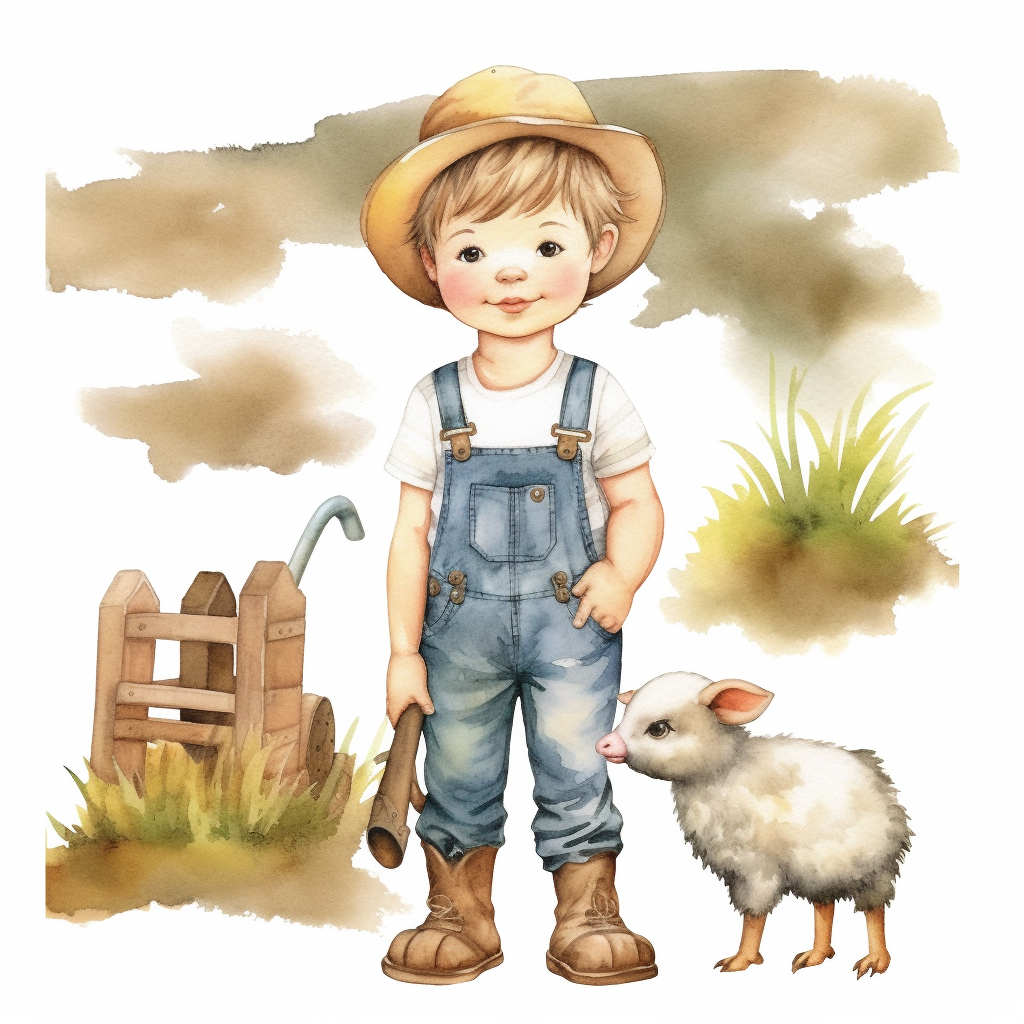 boy farming cliparts