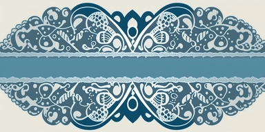 dusty blue decorative border straight ribbon lace clipart