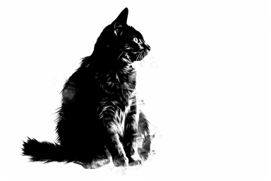 cat outline clipart, white background