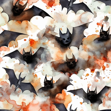 Halloween bat, watercolor clip art, grunge colors, white space, uniform organization, 8k