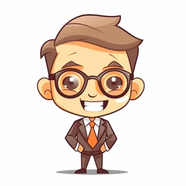 happy cute Investment Strategist face, cartoon, clipart, mascot, isolated on white background