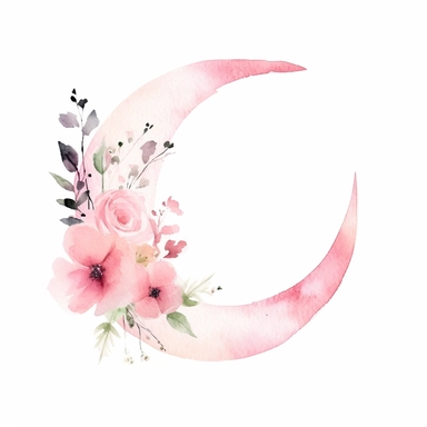 half a circle, minimal, pale pink watercolor flowers, wedding invite, clipart, white background, half circle