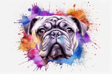 Watercolor, Beabull Mammal, clipart, hd, on a white background, spaced out
