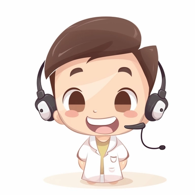 happy cute Hearing Therapist face, cartoon, clipart, mascot, isolated on white background