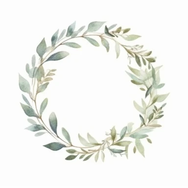 Adorable watercolor retro garland of pale little and delicate leaves for wedding invitation, watercolor clipart, high quality clipart, no background, high details